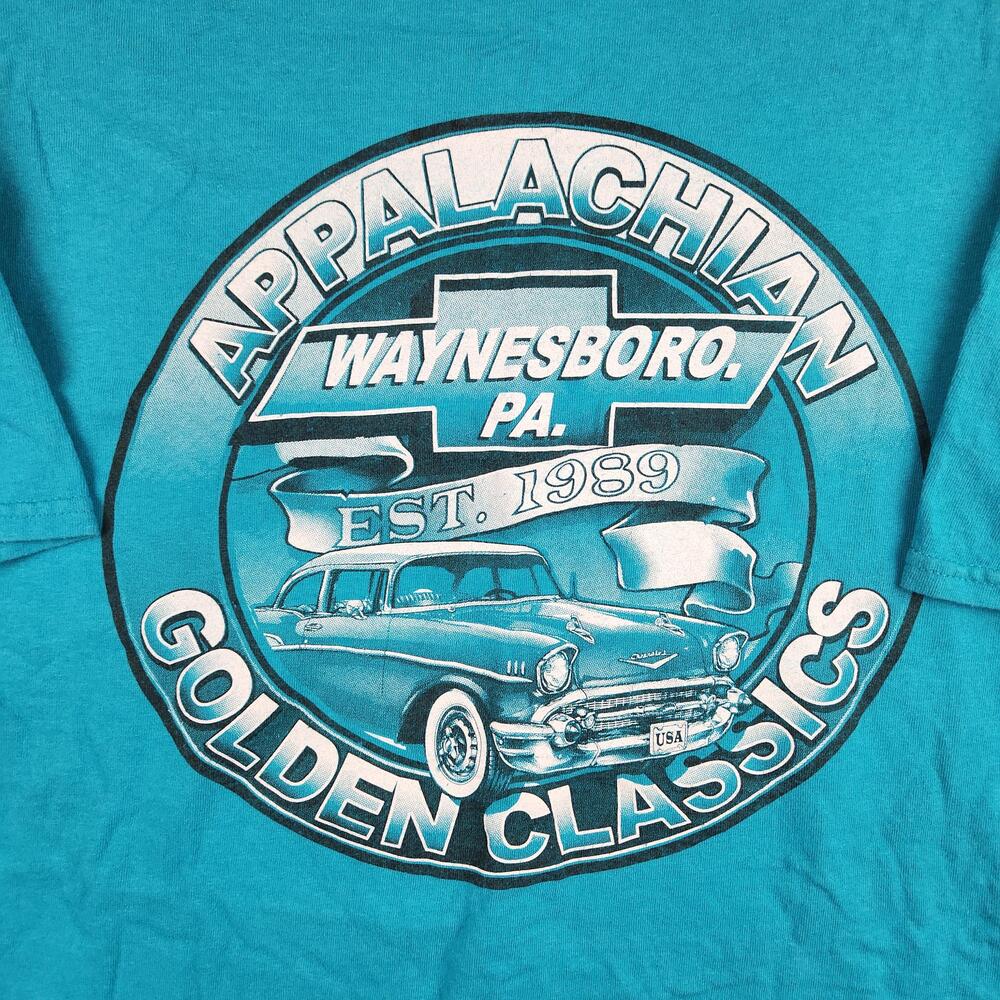 Appalachian Golden Classics Shirt Mens XL Blue Waynesboro PA Car Show Graphic